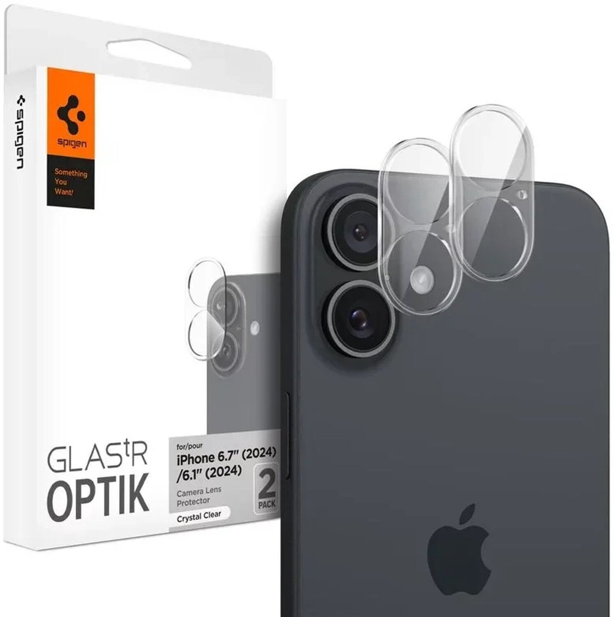 Spigen Glass tR Optik 2 Pack - crystal clear - iPhone 16/16 Plus
