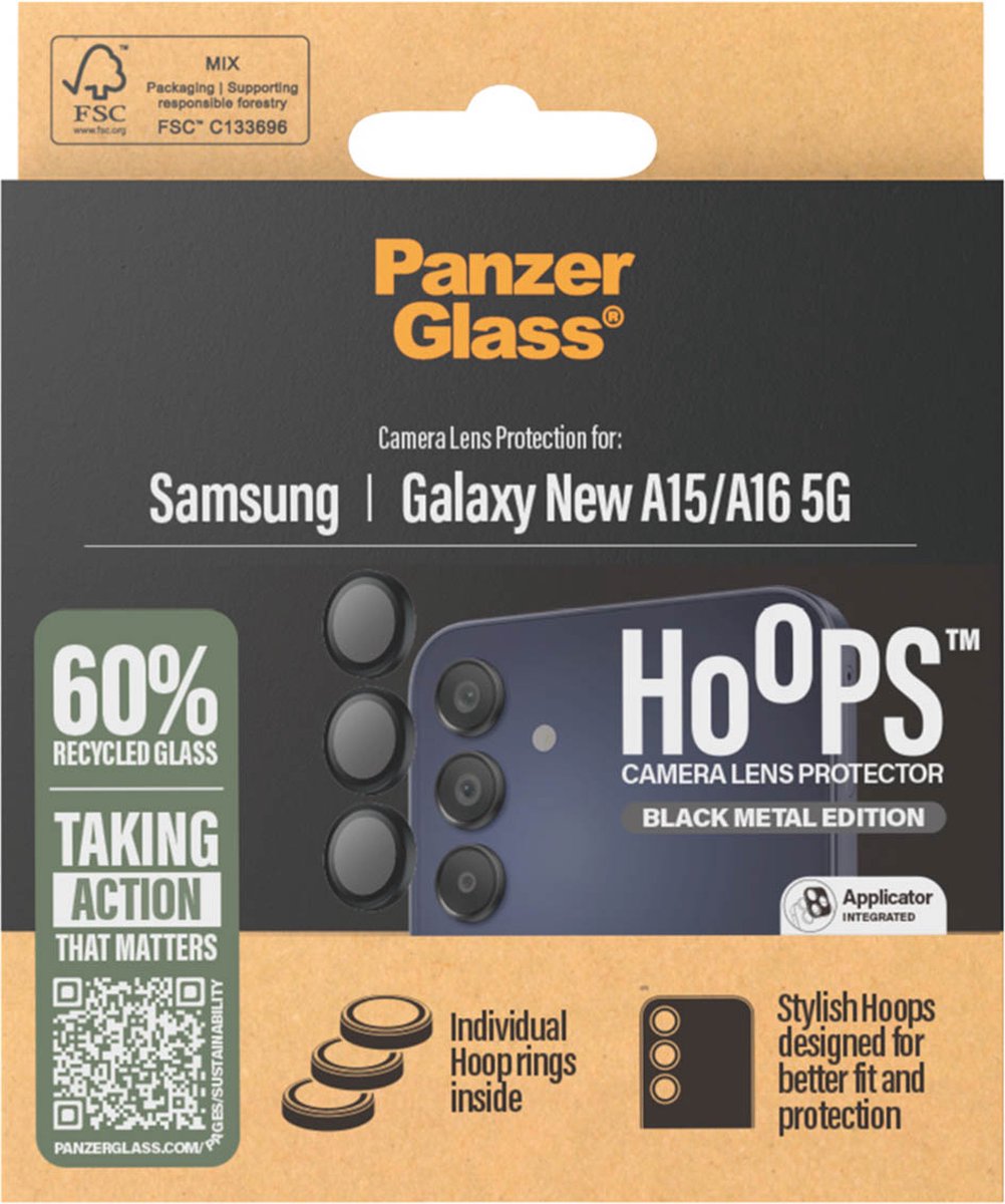 PanzerGlass Hoops™ Black Lens Protector Samsung Galaxy A16
