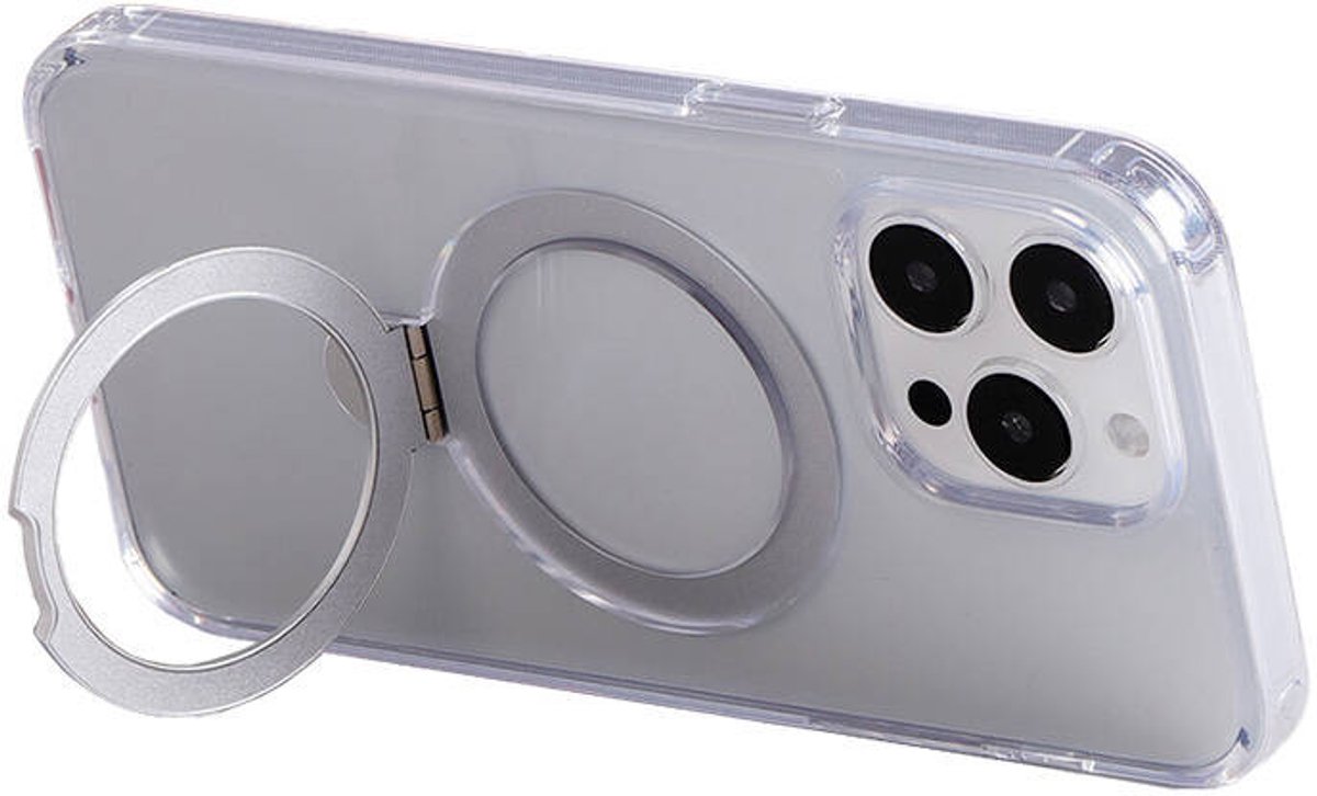 Joyroom Magnetic protective phone case with holder JR-BP004 for iPhone 15 Pro (transparent)