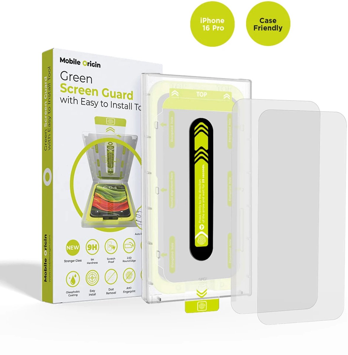 Mobile Origin Screen Guard with easy applicator - 2 pack - iPhone 16 Pro