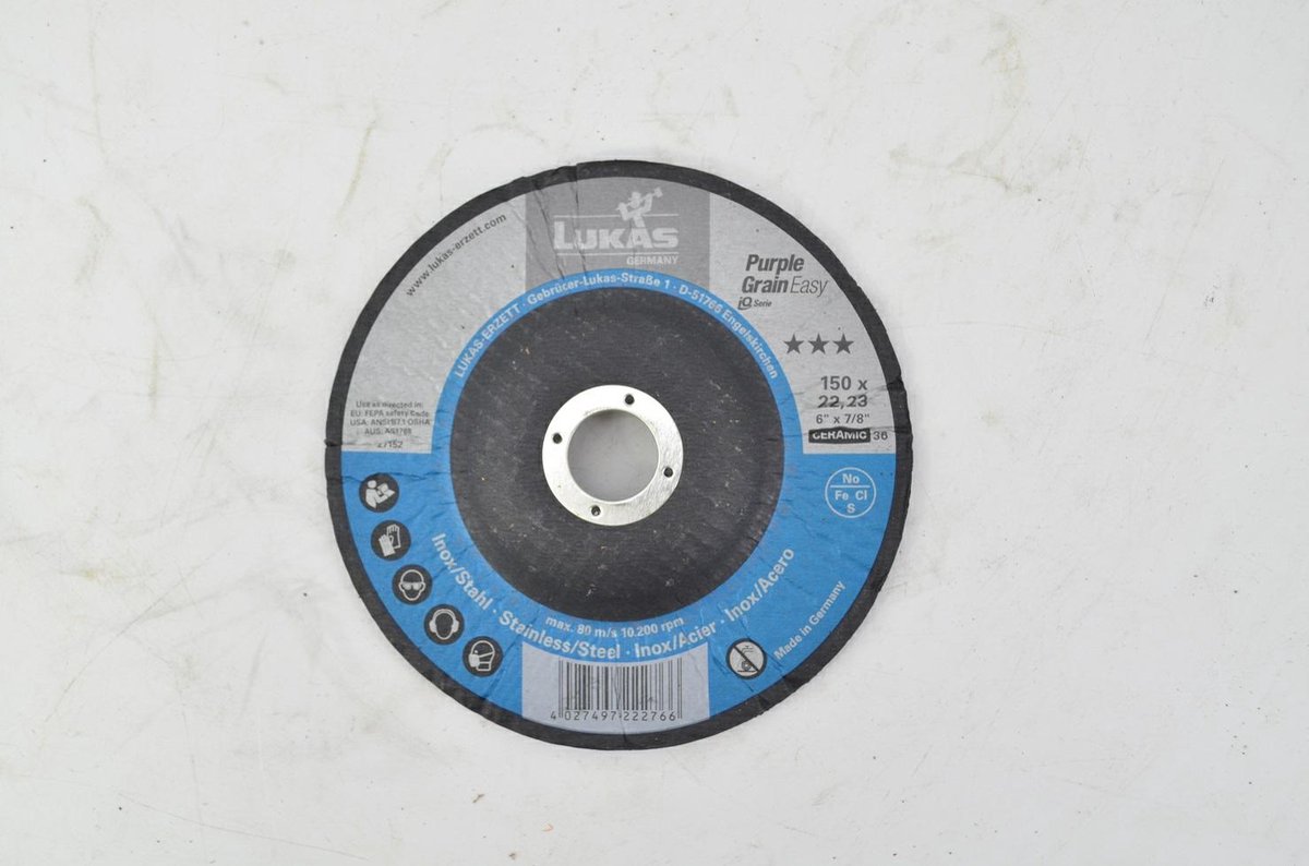 LUKAS-ERZETT A27611500361547 Set de disques abrasifs Diamètre 150 mm Grain=36 10 pc(s)