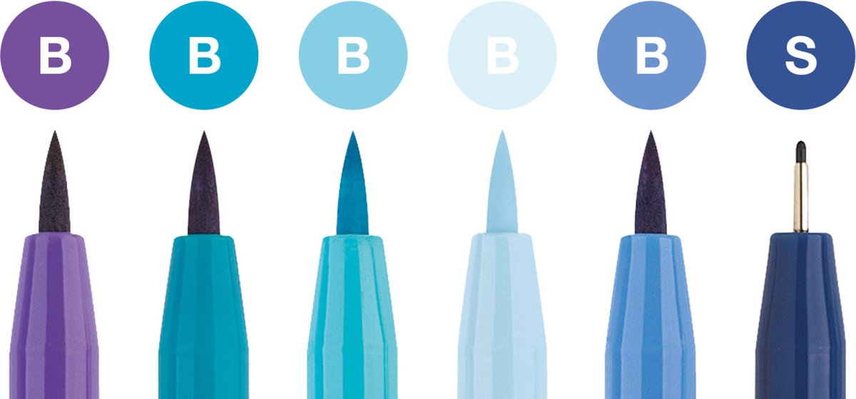 Faber-Castell Pitt artist pen hand lettering 6 ass blå