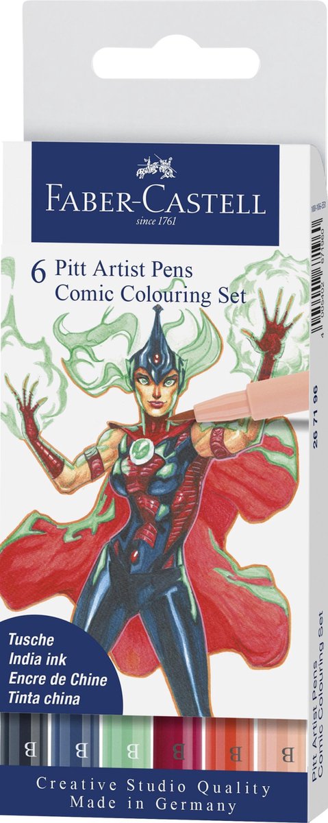 Faber-Castell Pitt artist Comic Colouring etui 6 ass