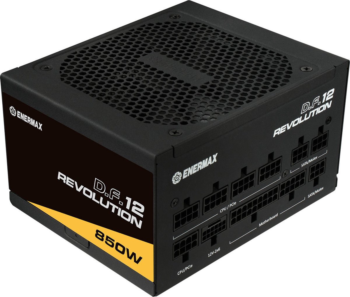 Enermax Revolution D.F.12 ETV850G Strømforsyning - 850 Watt - 100 mm - ATX 3.1 - 80 Plus Gold certified