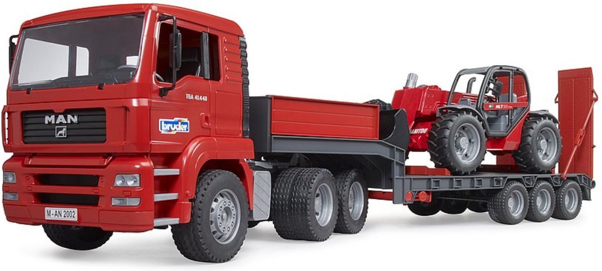 Bruder MAN TGA Low loader truck with Manitou Telescopic