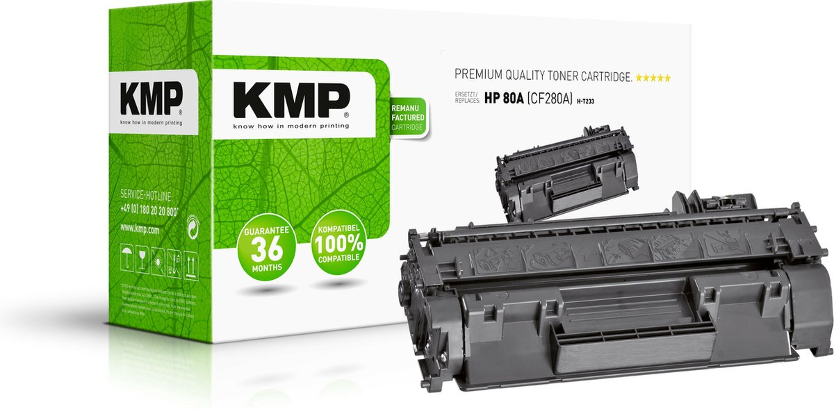 KMP Toner remplace HP, Troy 80A, CF280A compatible noir 3100 pages H-T233 1235,8000