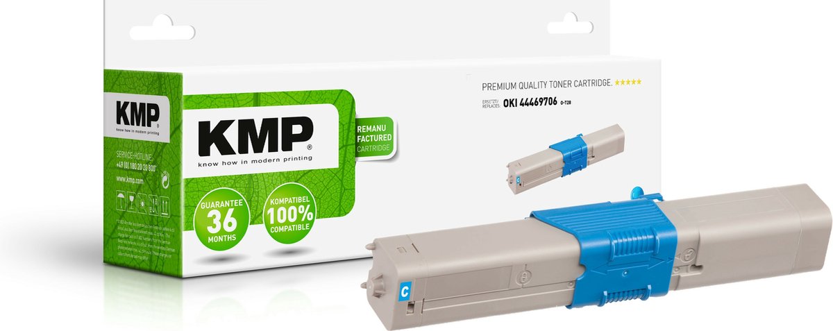 KMP Toner remplace OKI 44469706 compatible cyan 2000 pages O-T28 1333,0003