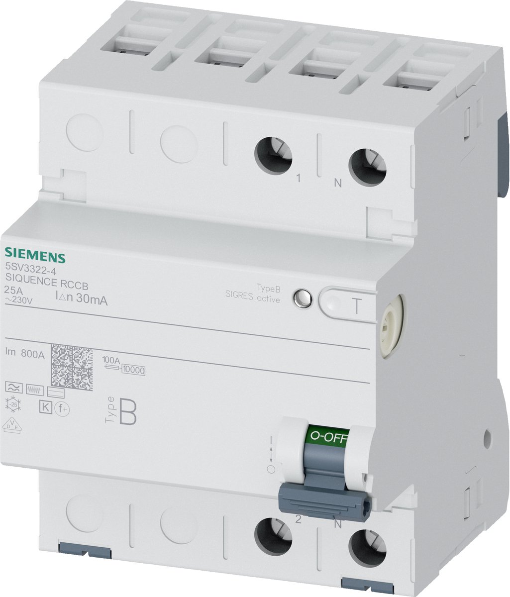 Siemens 5SV33224 5SV3322-4 Interrupteur différentiel à courant résiduel B 2 pôles 25 A 0.03 A