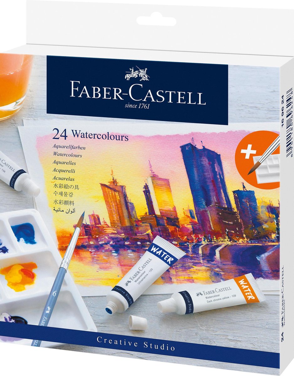 Faber-Castell Startersæt Vandfarver i tube 24 ass
