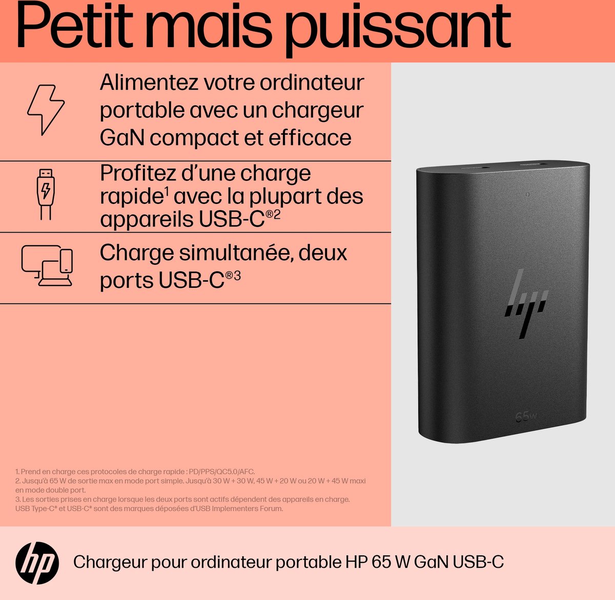 HP GaN USB-C Laptop Charger