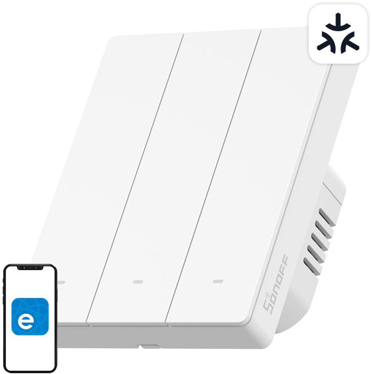 Sonoff M5-3C-80W WiFi Matter smart wall switch (3-channel for frame)