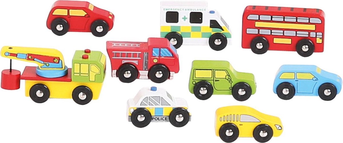 Bigjigs Wooden Vehicles 9 pcs.