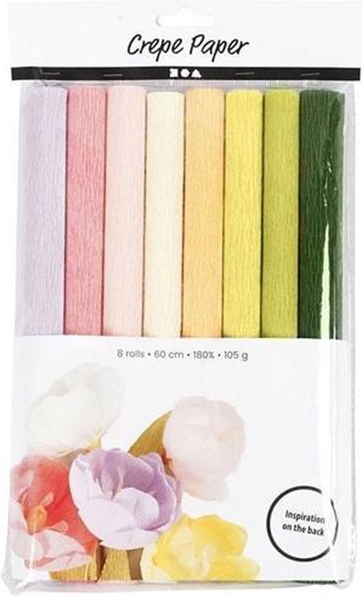 Creativ Company Crepe Paper Pastel Colors 8 Sheets