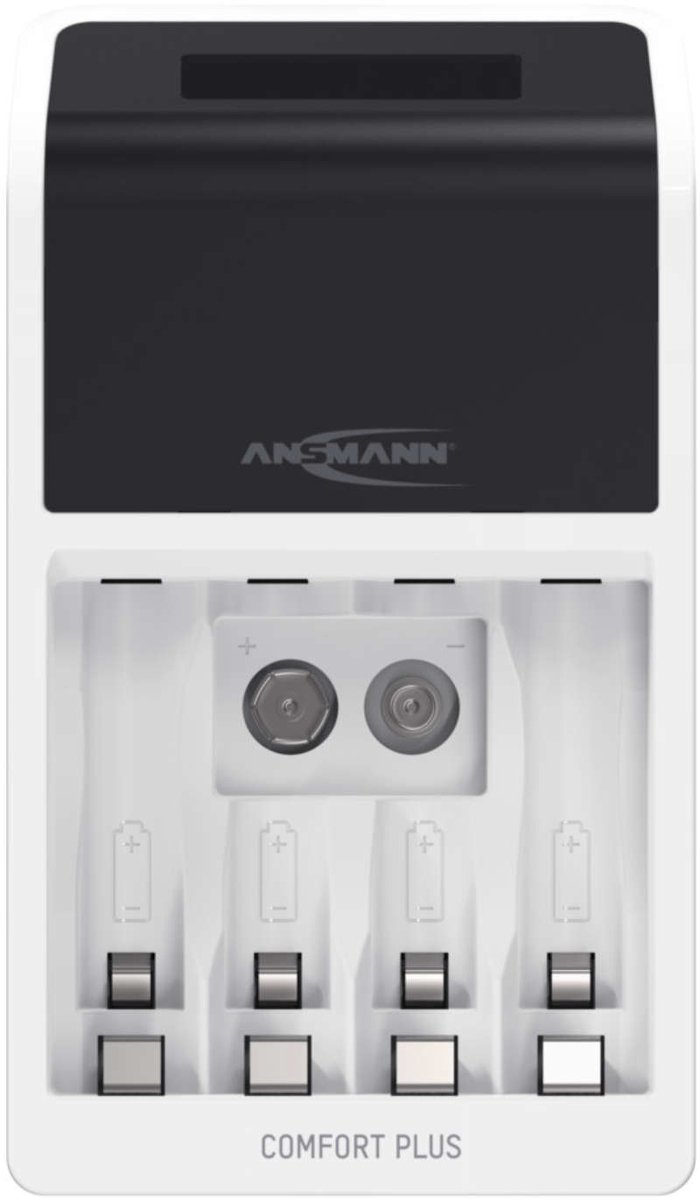 Ansmann Comfort Plus Chargeur de piles rondes NiMH LR03 (AAA), LR6 (AA), 6LR61 (9 V)