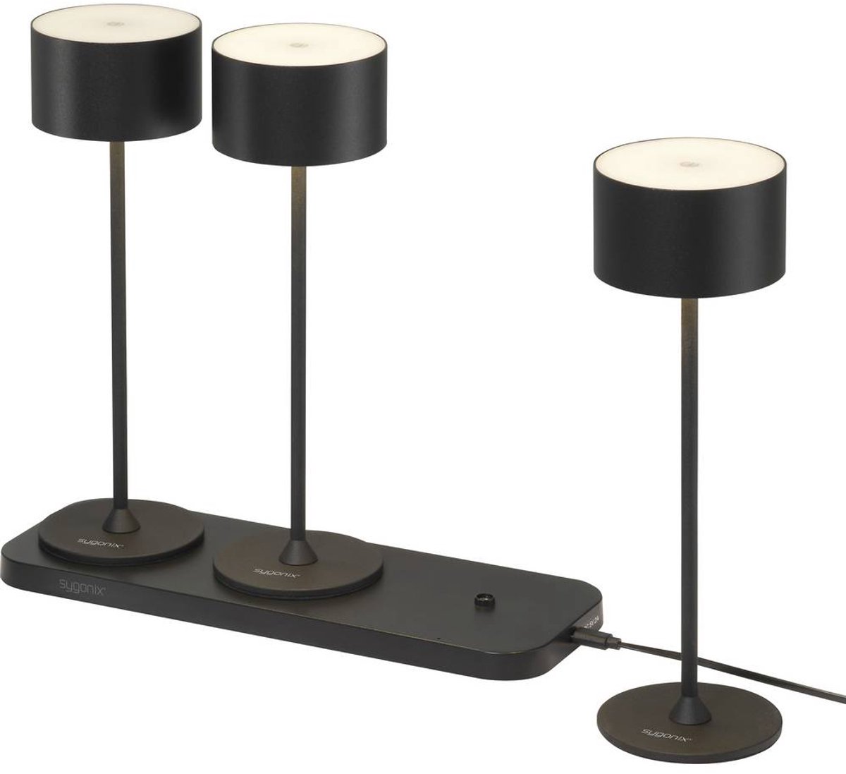 Sygonix 3er Set SY-6627262 Lampe à LED de table LED 5.5 W noir