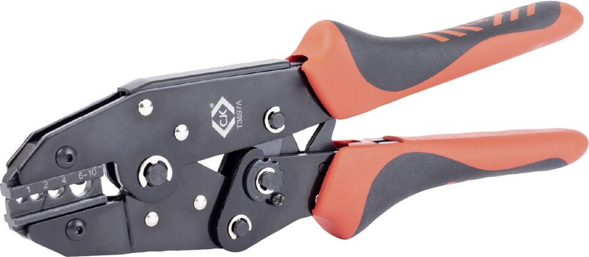 C.K T3697A Pince à sertir pour connecteurs de câbles non-isolés 1 à 10 mm²
