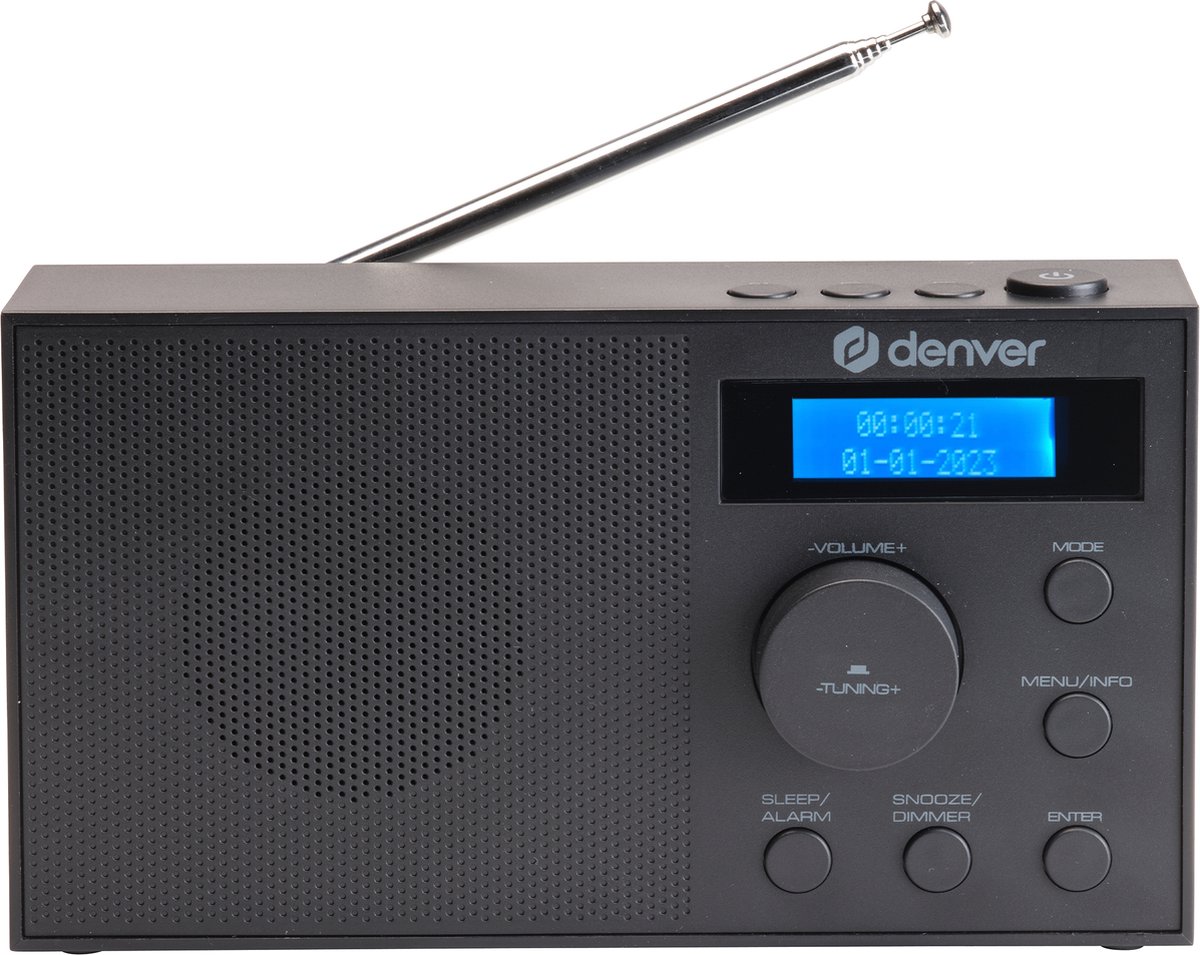 Denver DAB-51B Radio de table DAB+, DAB, FM USB, AUX fonction réveil noir