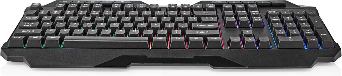 Nedis - keyboard - QWERTY - US - black Input Device - Gaming Tastatur - Amerikansk engelsk - Sort