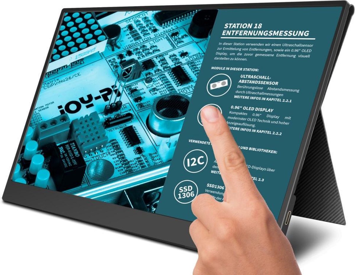 Joy-it Joy-View 13 Moniteur tactile CEE: A (A - G) 33.8 cm (13.3 pouces) 1920 x 1080 pixels 16:9 USB-C® (USB 3.2 Gen 1), mini-HDMI™, Micro USB, audio, stéréo