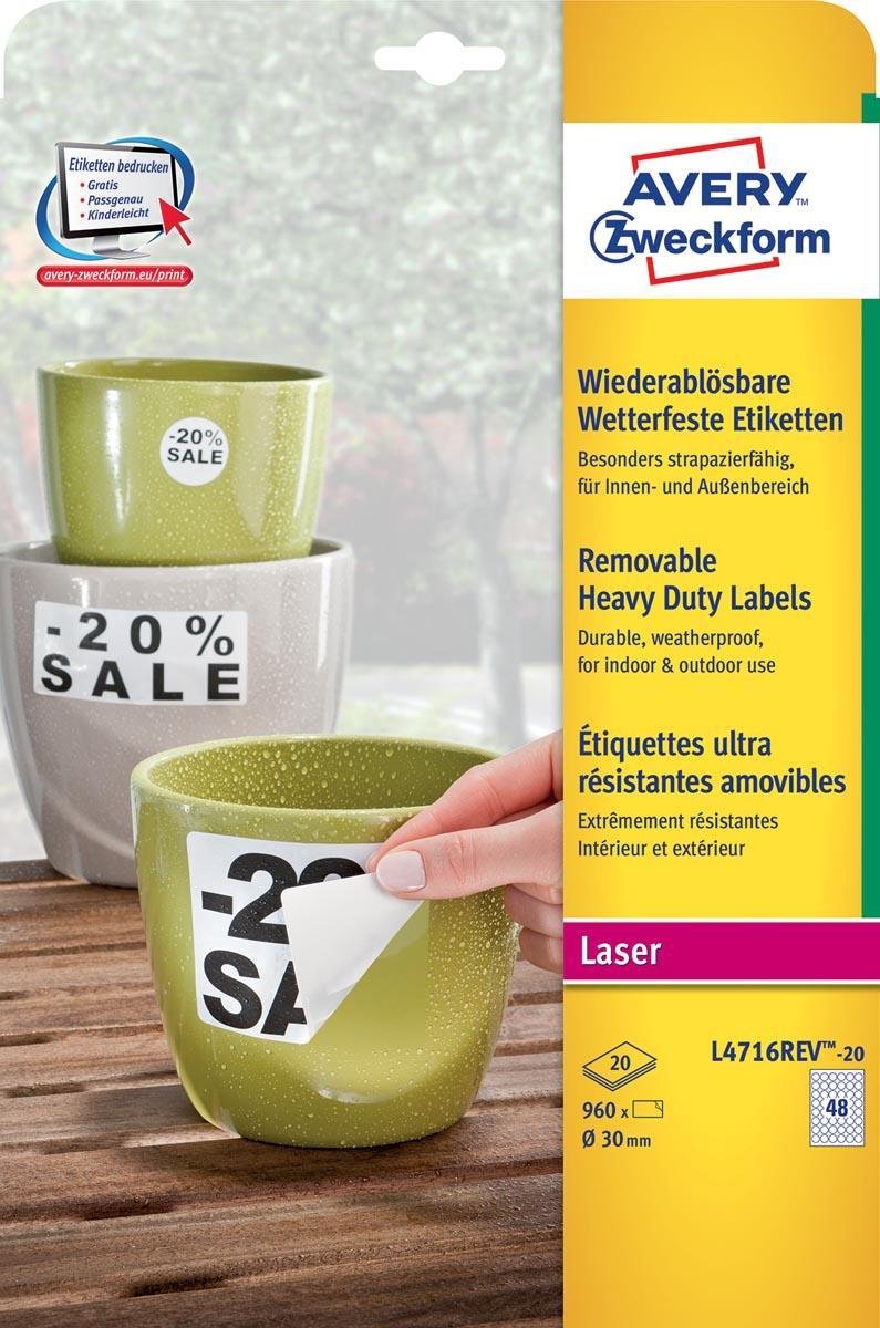 Avery Zweckform - labels - matte - 960 label(s) - 30 mm round