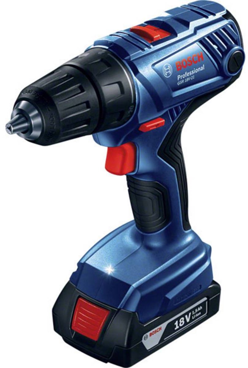Perceuse-visseuse sans fil Bosch Professional GSR 18V-21 06019H1008 18 V Li-Ion + 2 batteries, + chargeur