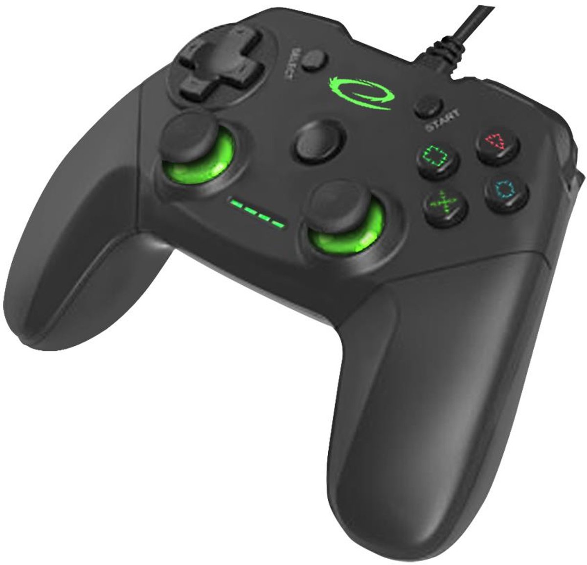 Esperanza Vanquisher - Black/Green - Wired Controller - PC