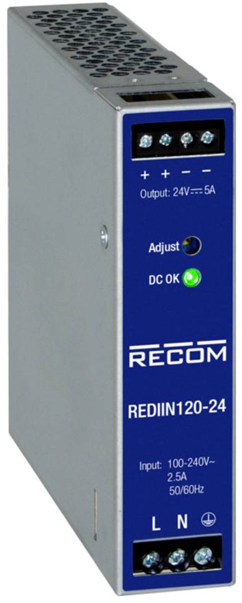 RECOM REDIIN120-24 Alimentation rail DIN 24 V 5 A 120 W Nbr. de sorties:1 x Contenu 1 pc(s)