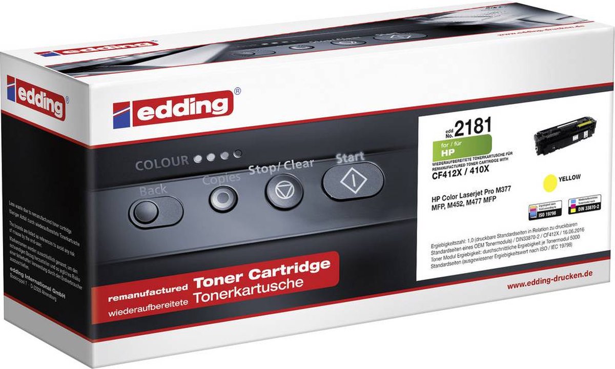 Edding Toner remplace HP 410X (CF412X) compatible jaune EDD-2181 18-2181