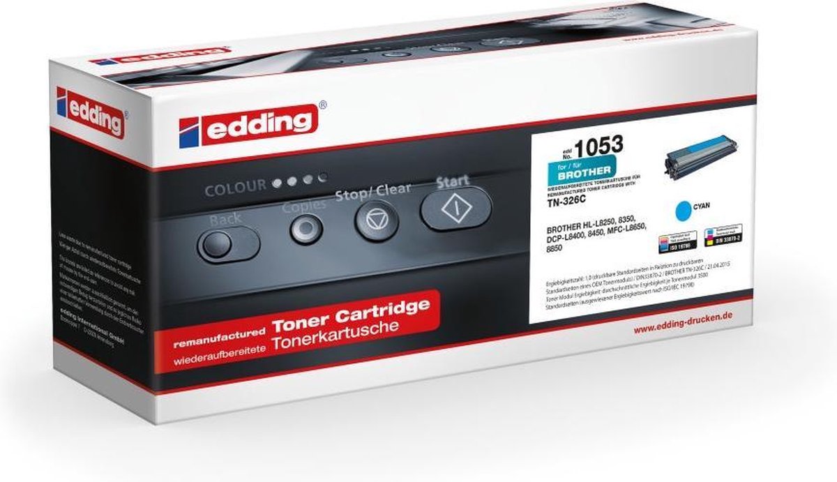 Edding Toner remplace Brother TN-326C compatible cyan 3500 pages EDD-1053 18-1053