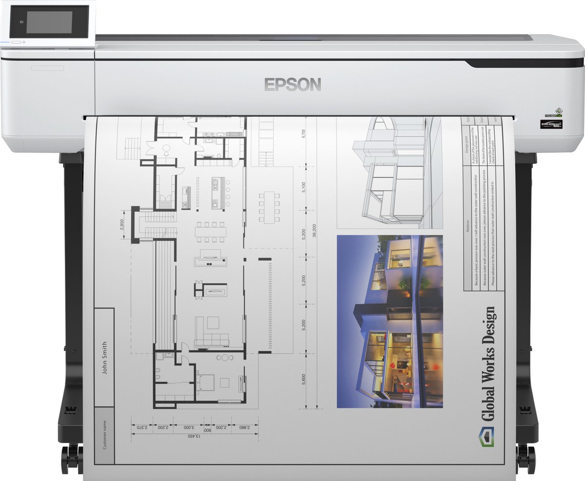 Epson Storformatprinter - SureColor SC-T5100 Wireless Printer (with Stand) - 4-farvet