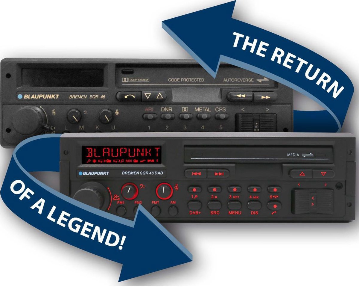 Blaupunkt Bremen SQR 46 DAB Autoradio tuner DAB+, kit mains libres bluetooth, design rétro