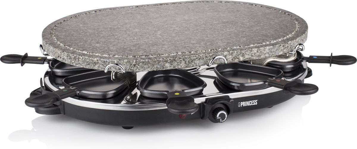 Princess 162720 Appareil à raclette 8 poêlons noir