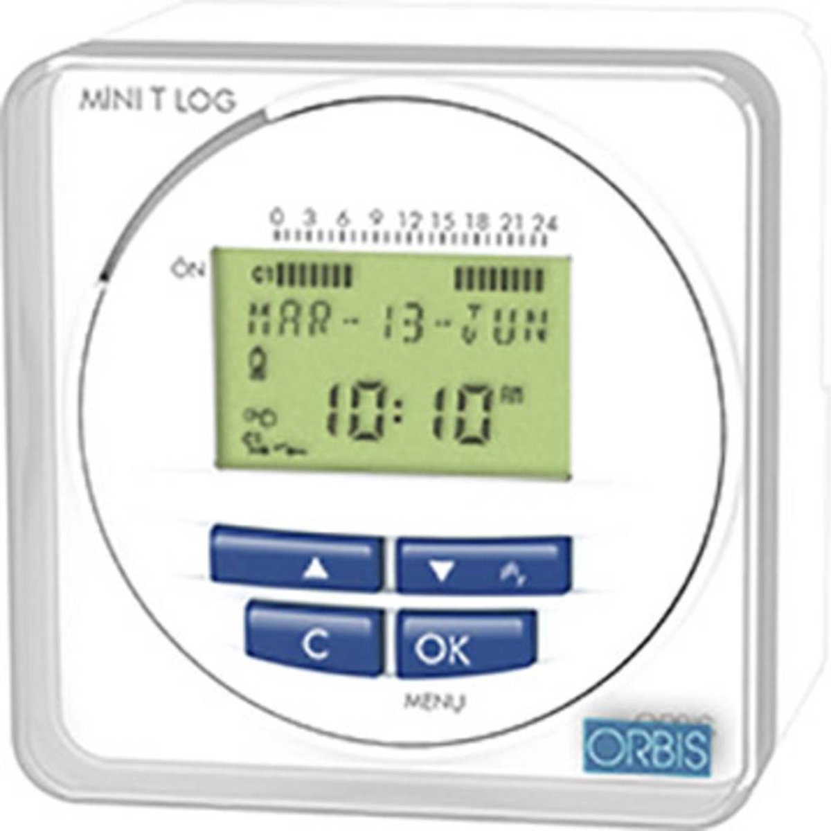 ORBIS Zeitschalttechnik OB251512 Programmateur horaire pour encastrement sur panneau numérique programme hebdomadaire, programme journalier 3000 W IP20