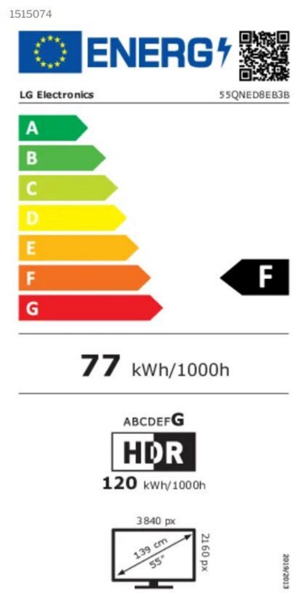 LG 55" Fladskærms TV LED 4K 55QNED8EB3B QNED evo MiniLED Smart TV UHD 60 Hz