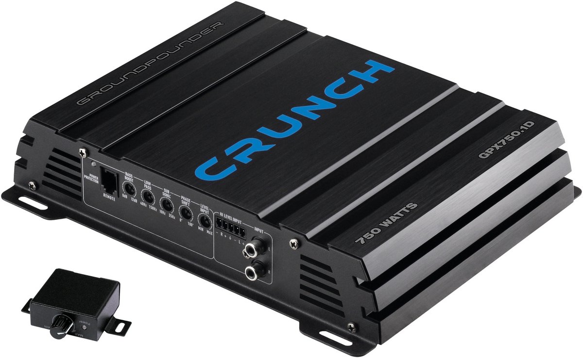 Crunch GPX750.1D Ampli auto numérique 1 canal 750 W Réglage volume/basses/aigus adapté pour (marque automobile): Universal