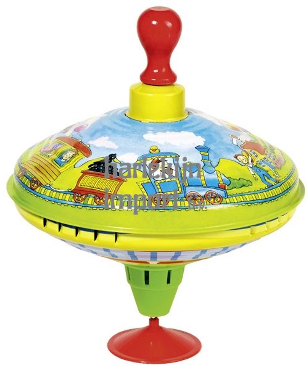 Goki - Humming top with wooden handle train