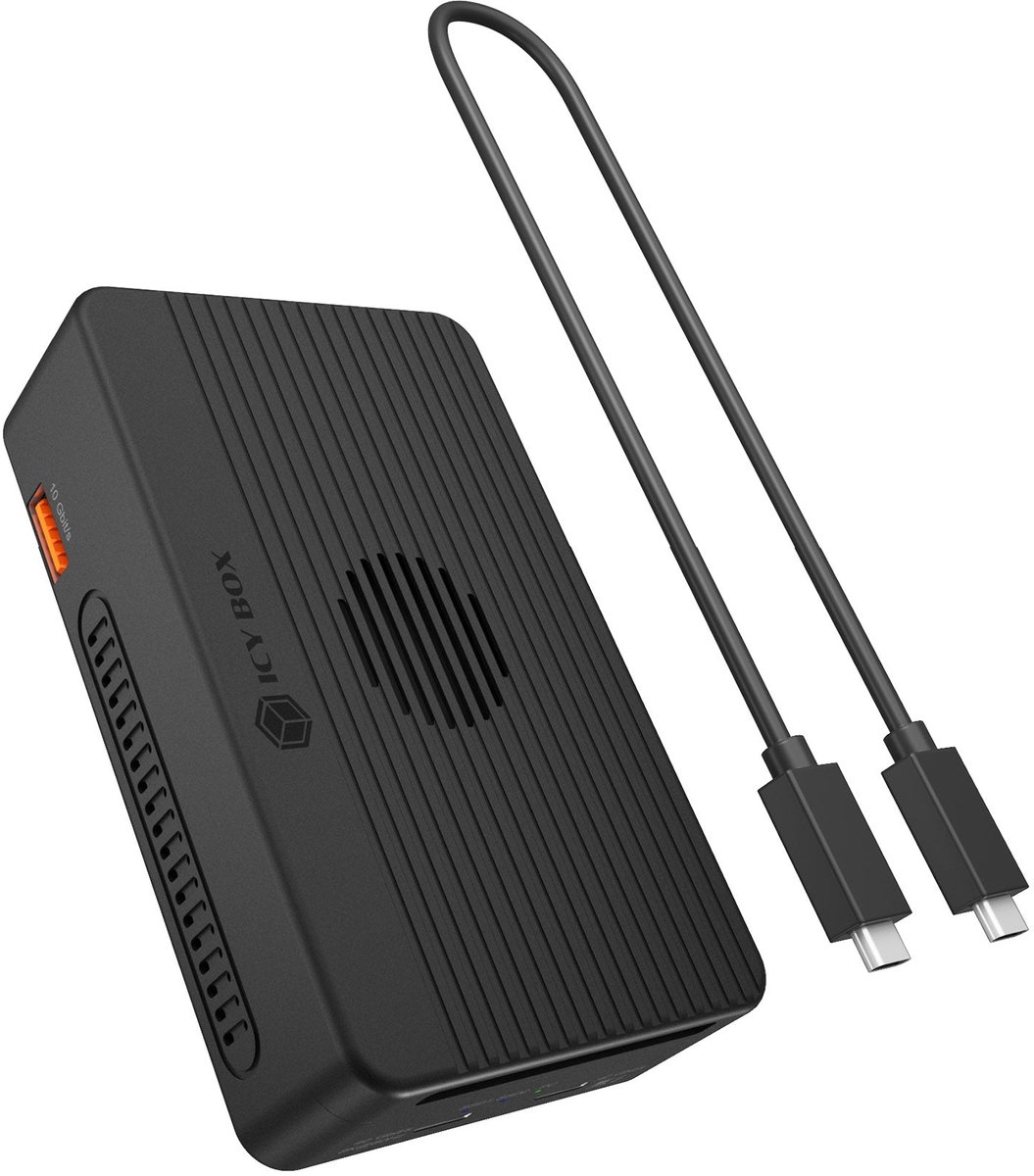ICY BOX 2-Bay M.2 NVMe RAID Dock 40 Gbps 8K Video