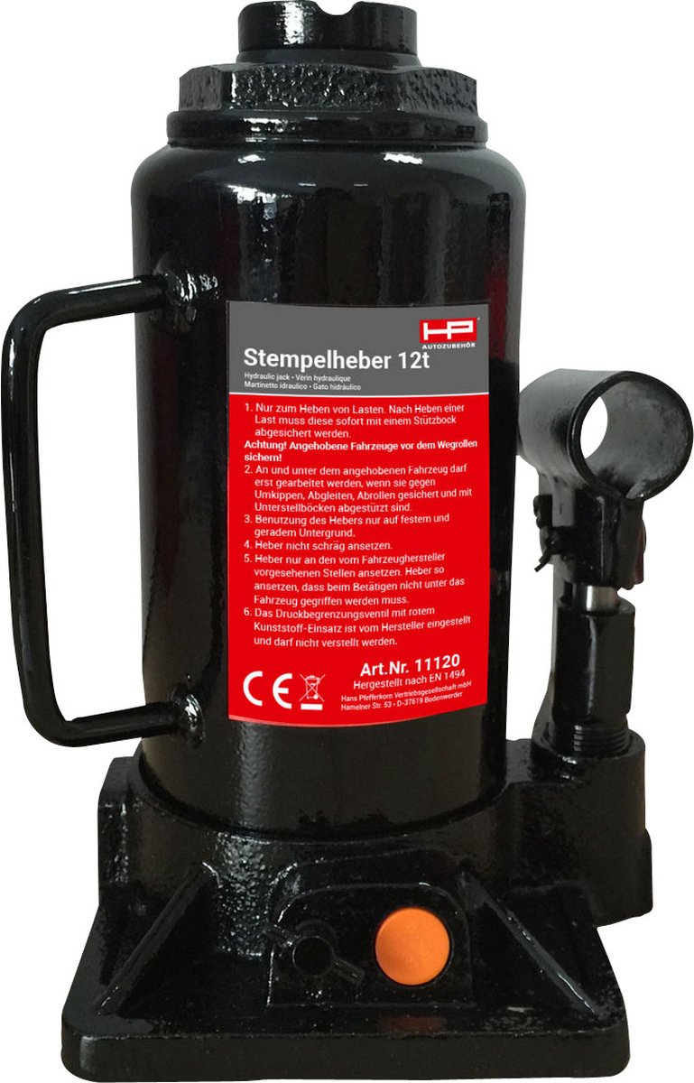 HP Autozubehör Cric hydraulique 12 t Hauteur de travail: 23 - 46.5 cm