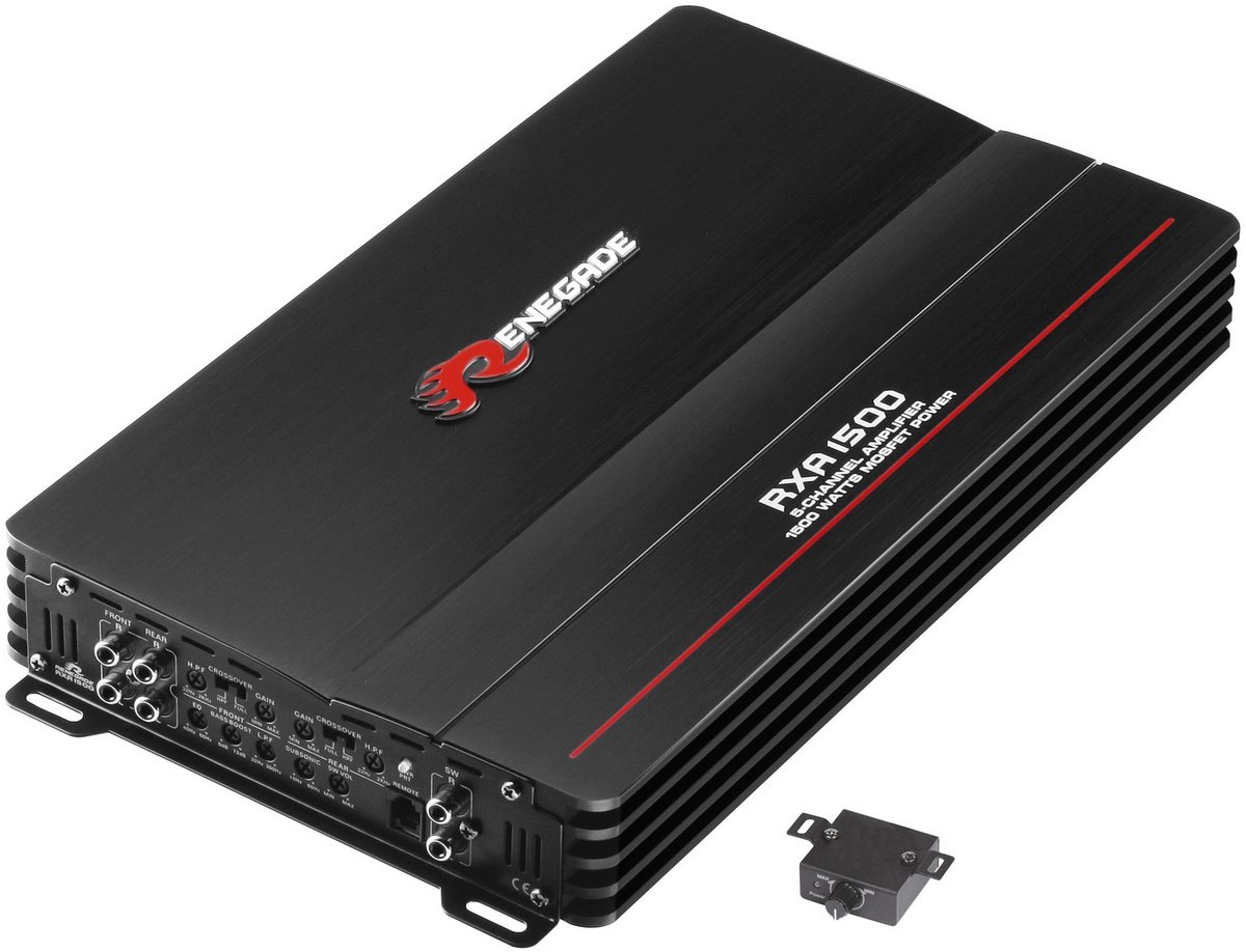 Renegade RXA1500 Ampli auto 5 canaux 1500 W Réglage volume/basses/aigus adapté pour (marque automobile): Universal