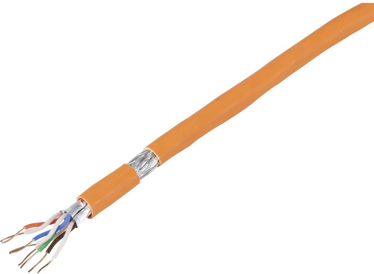 TRU COMPONENTS TC-8404020 Câble réseau CAT 7 S/FTP 4 x 2 x 0.24 mm² orange 500 m