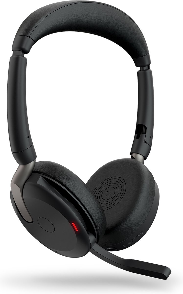 Jabra Evolve2 65 Flex Link380a UC Micro-casque supra-auriculaire Bluetooth Stereo noir Noise Cancelling micro-casque, mise en sourdine du microphone, volume
