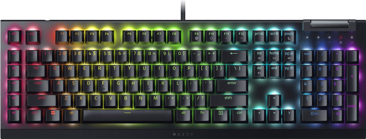 Razer BlackWidow V4 X - Yellow Mechanical (Linear) - Gaming Tastatur - Amerikansk engelsk - Sort