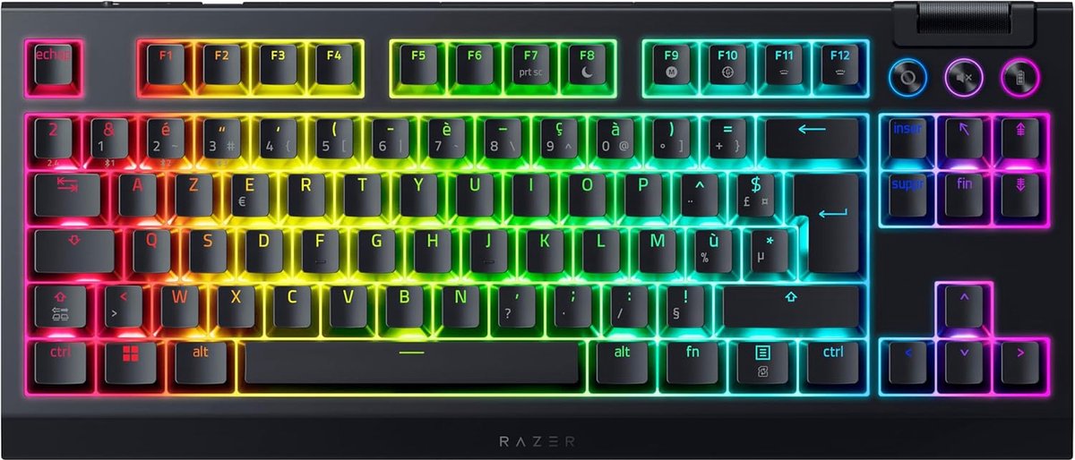 Razer BlackWidow V4 TKL HyperSpeed - Orange Mechanical - Gaming Tastatur - Uden Numpad - Fransk - Sort