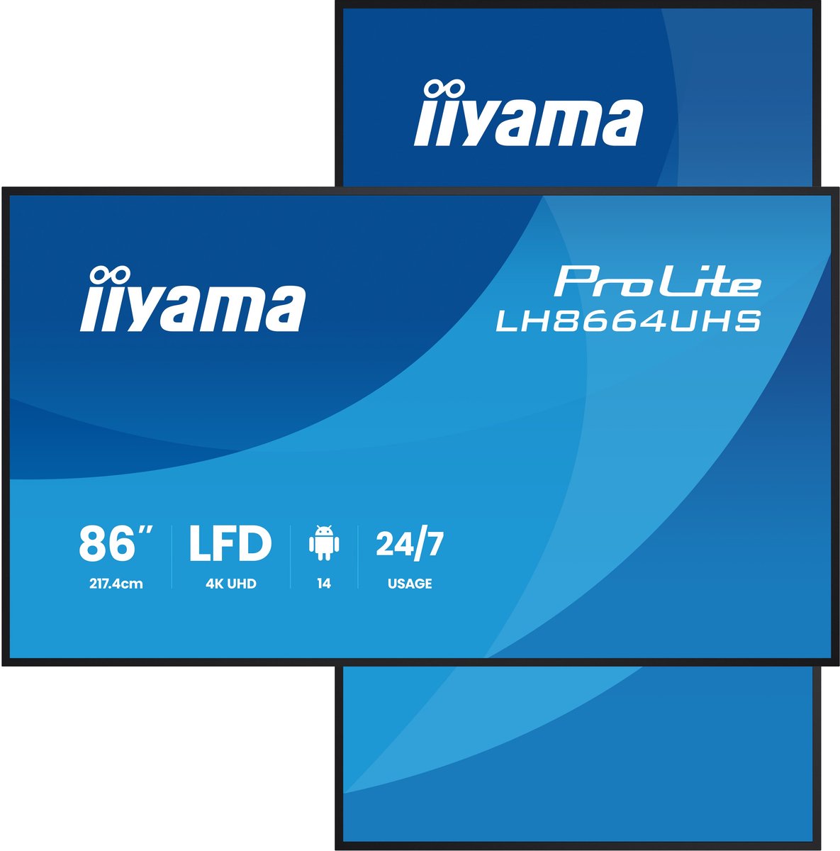 iiyama ProLite LH8664UHS-B3AG 86" Class (85.6" viewable) LED-backlit LCD display - 4K - for digital signage