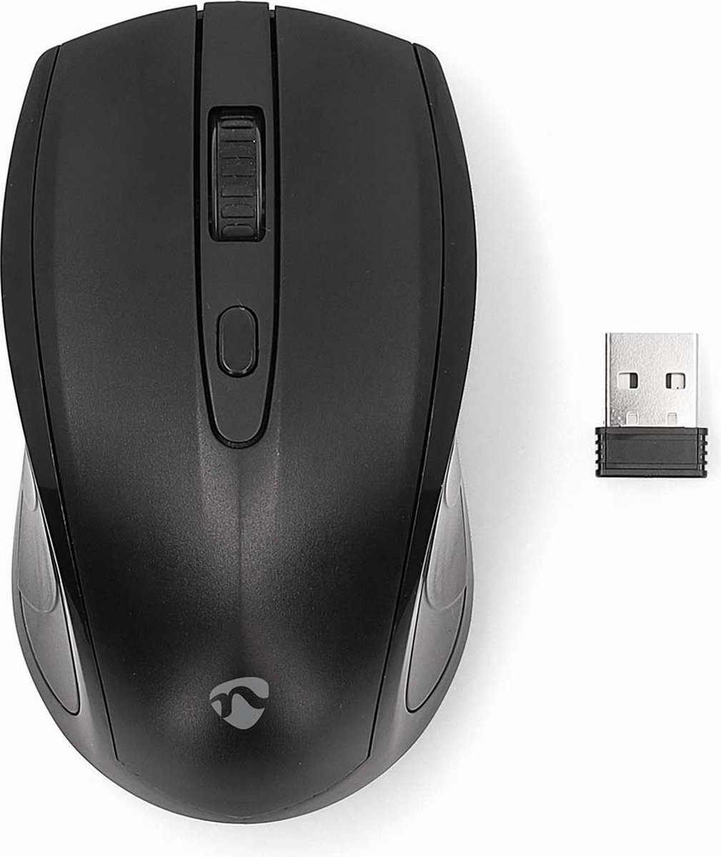 Nedis Mouse | Wireless | 800 / 1200 / 1600 dpi | Adjustable DPI - Mus - Optisk - 4 knapper - Sort