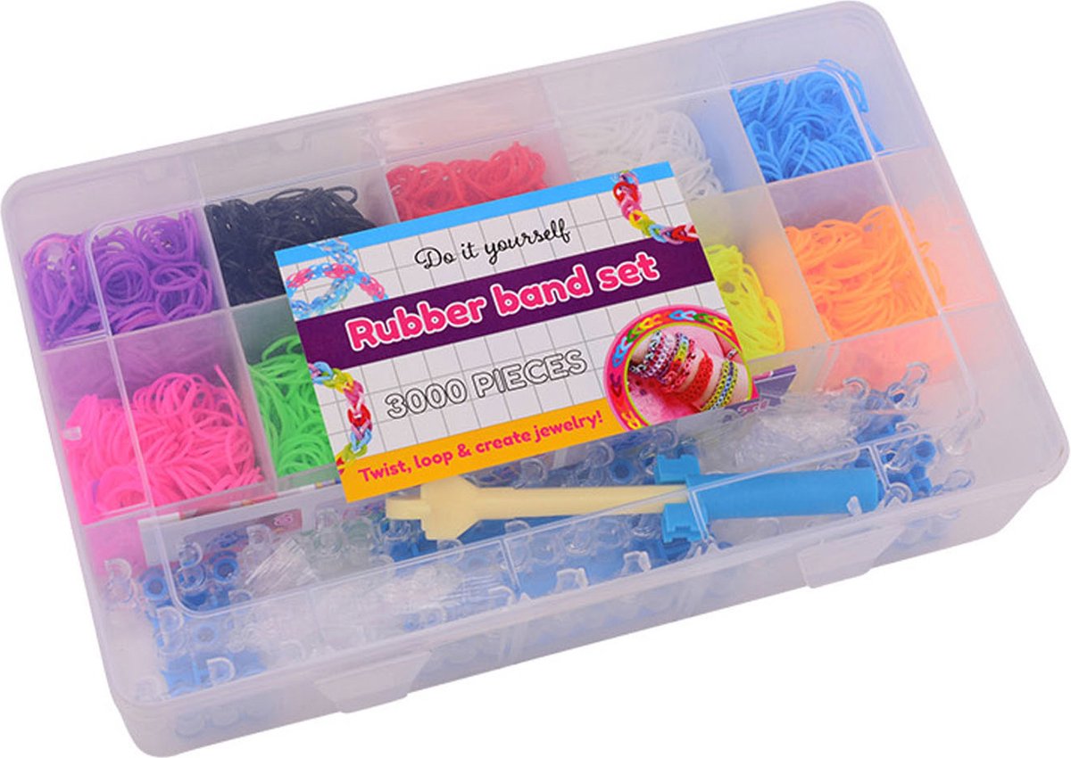 Johntoy - Loom Bands Set in Storage Box 3000pcs.