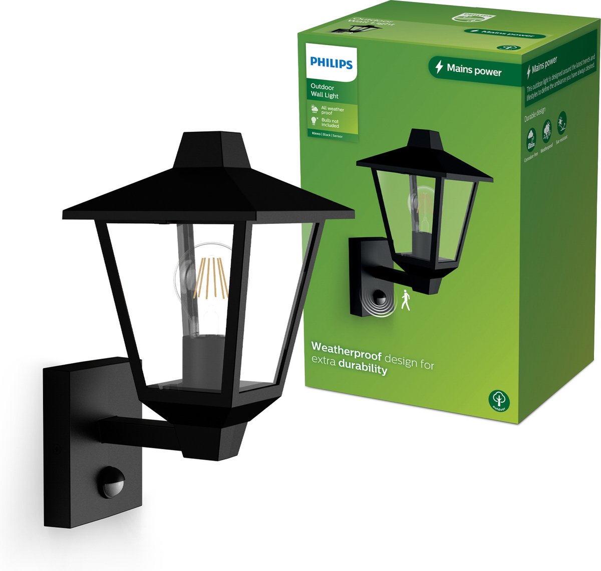 Philips LED Kinno 929004141401 Applique extérieure LED E27 noir