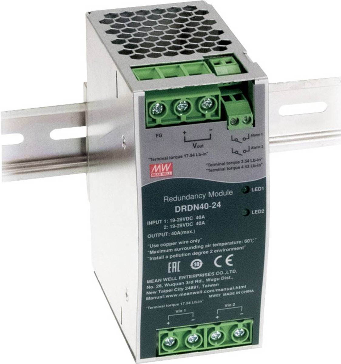 MEAN WELL DRDN40-24 Module de redondance 40 A