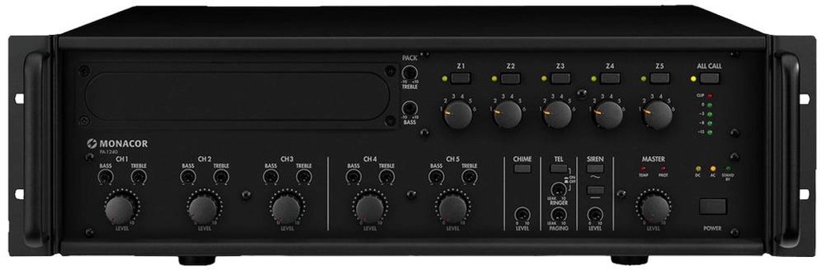 Monacor PA-1240 Amplificateur ELA 240 W 1 canal 5 zones