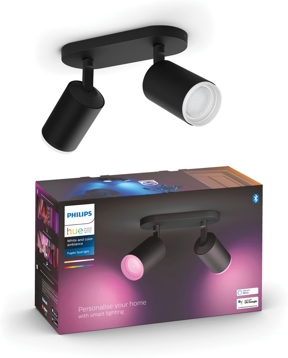 Philips Hue Hue Projecteur mural LED 929003810001 CEE: E (A - G) Fugato GU10 8.4 W de blanc chaud à blanc froid, RVB